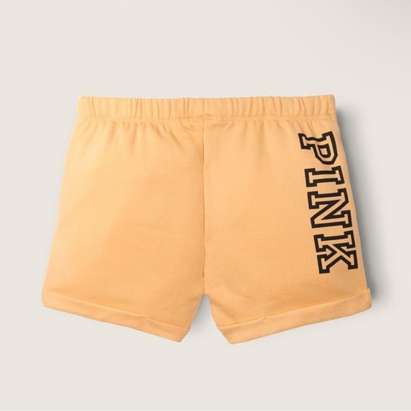 VS PINK Honeycomb Yellow Classic Logo Everyday Lounge Boyfriend Shorts M ; NWT - Picture 3 of 8